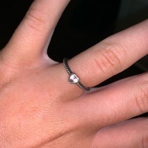 ONE LOVE RING, CLEAR CZ STERLING SILVER